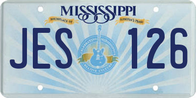 MS license plate JES126
