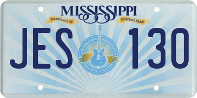 MS license plate JES130
