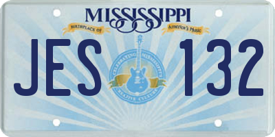 MS license plate JES132