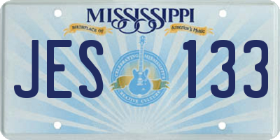MS license plate JES133