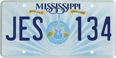 MS license plate JES134