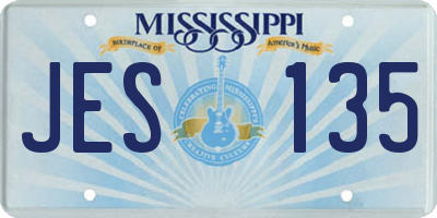 MS license plate JES135