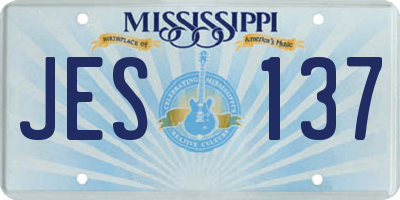 MS license plate JES137