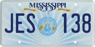 MS license plate JES138
