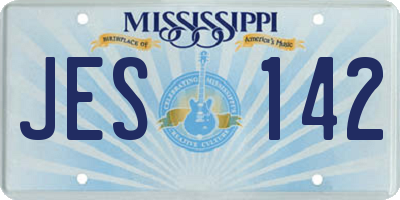 MS license plate JES142