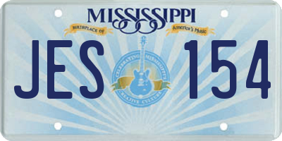 MS license plate JES154