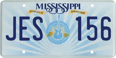 MS license plate JES156