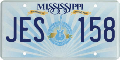 MS license plate JES158