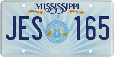 MS license plate JES165
