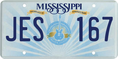 MS license plate JES167
