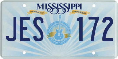 MS license plate JES172