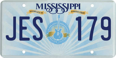 MS license plate JES179