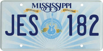 MS license plate JES182