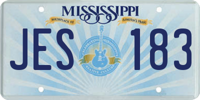 MS license plate JES183