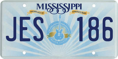 MS license plate JES186
