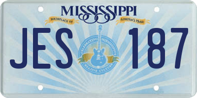 MS license plate JES187