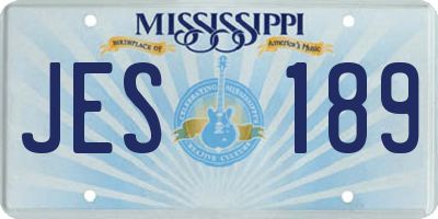 MS license plate JES189