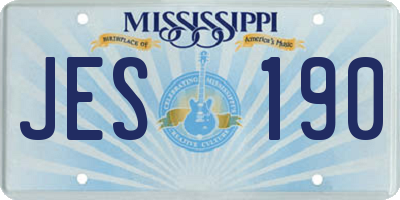 MS license plate JES190
