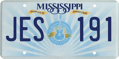 MS license plate JES191