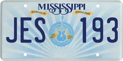 MS license plate JES193