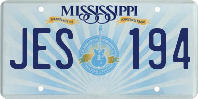 MS license plate JES194