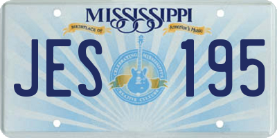 MS license plate JES195