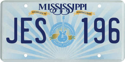 MS license plate JES196
