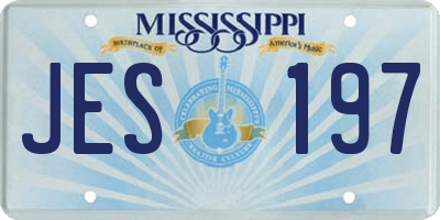 MS license plate JES197