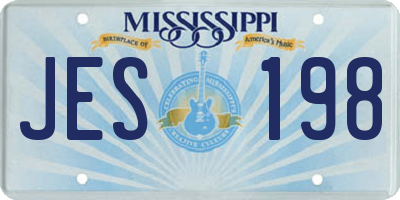 MS license plate JES198