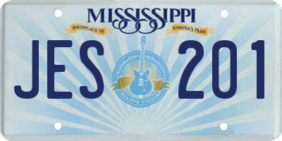 MS license plate JES201