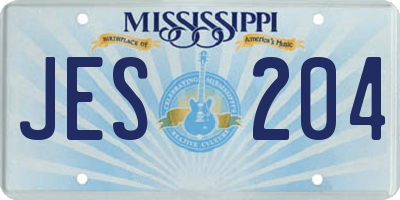 MS license plate JES204