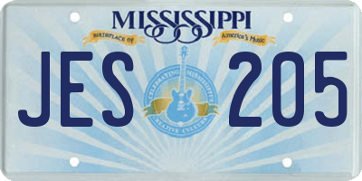 MS license plate JES205