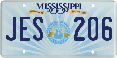 MS license plate JES206