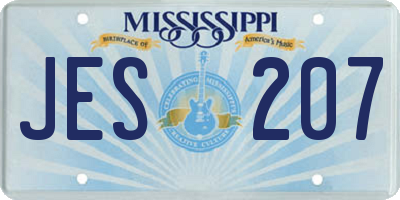 MS license plate JES207