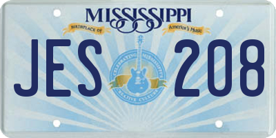 MS license plate JES208
