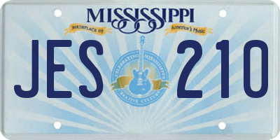 MS license plate JES210