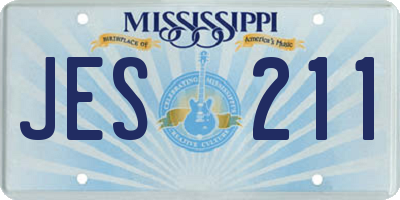 MS license plate JES211