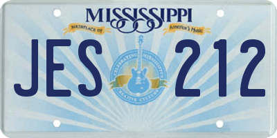 MS license plate JES212