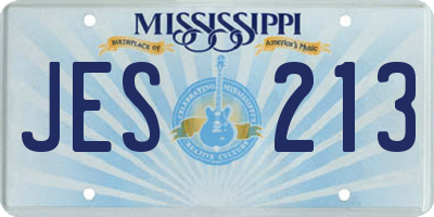 MS license plate JES213