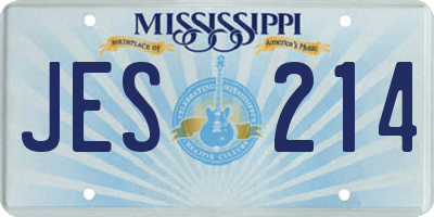 MS license plate JES214