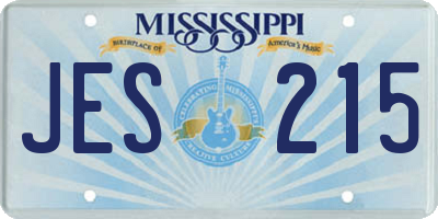 MS license plate JES215