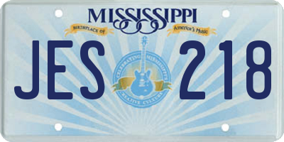 MS license plate JES218