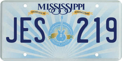 MS license plate JES219