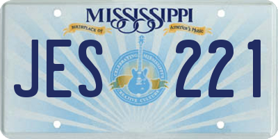 MS license plate JES221