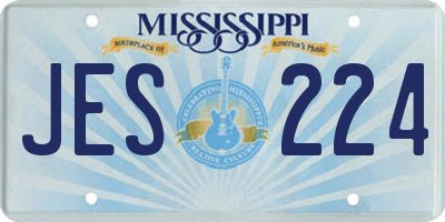 MS license plate JES224
