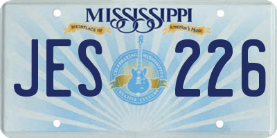 MS license plate JES226