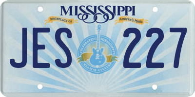 MS license plate JES227