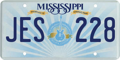 MS license plate JES228