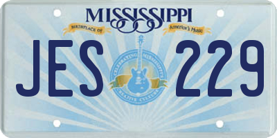 MS license plate JES229