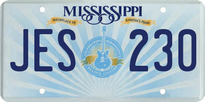 MS license plate JES230